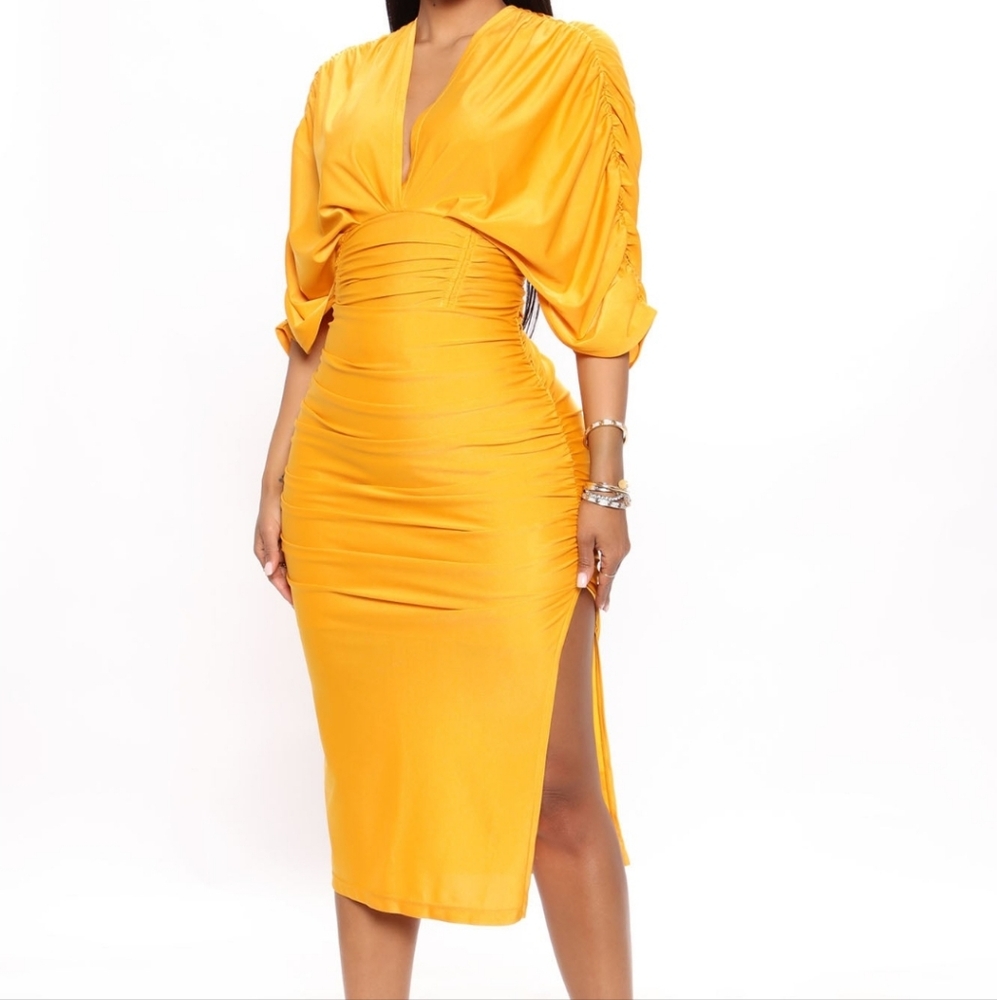 Yellow Midi Dress